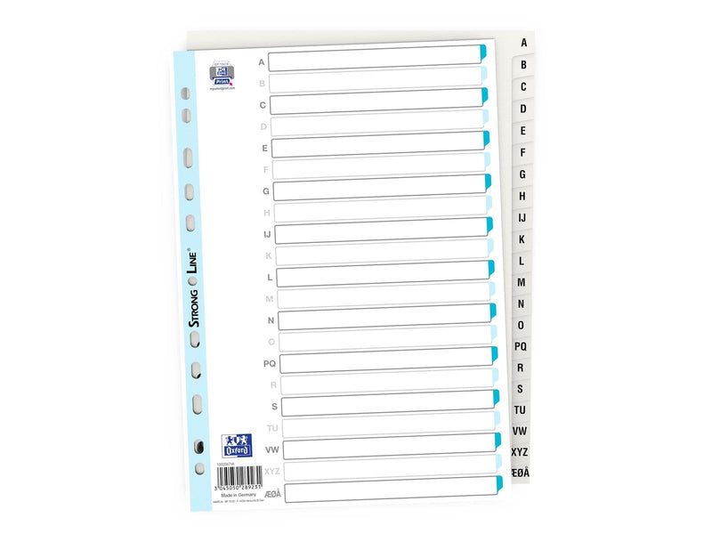 Oxford  Strong-Line®Index A4 White Pp A-Å (Danish Alphabet) White