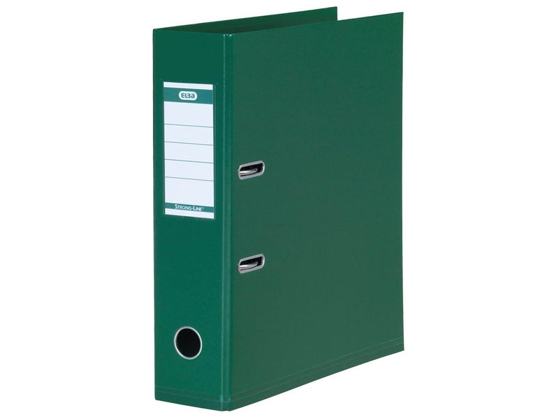 ELBA  "Strong-Line" Lever Arch File PP exchangeable spine label  Green A4 8 cm