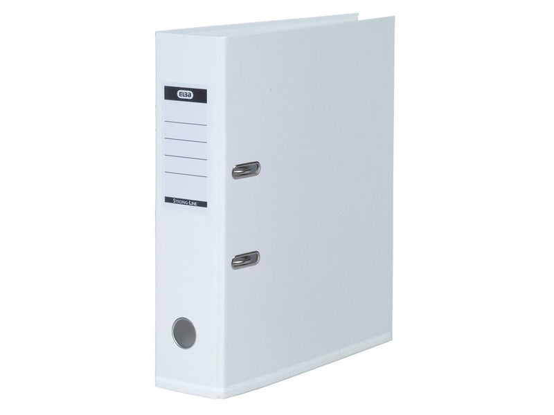 ELBA  "Strong-Line" Lever Arch File PP exchangeable spine label  White A4 8 cm