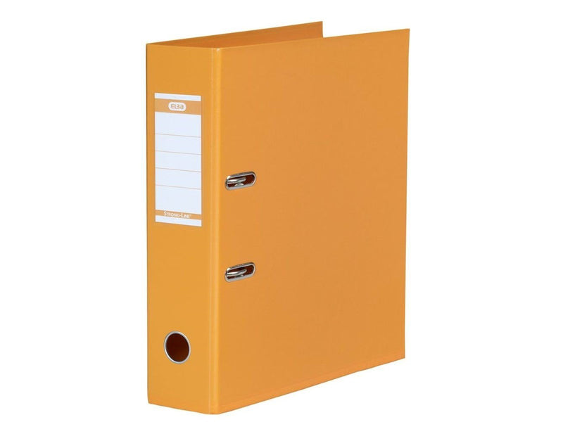 ELBA  "Strong-Line" Lever Arch File PP exchangeable spine label  Orange A4 8 cm