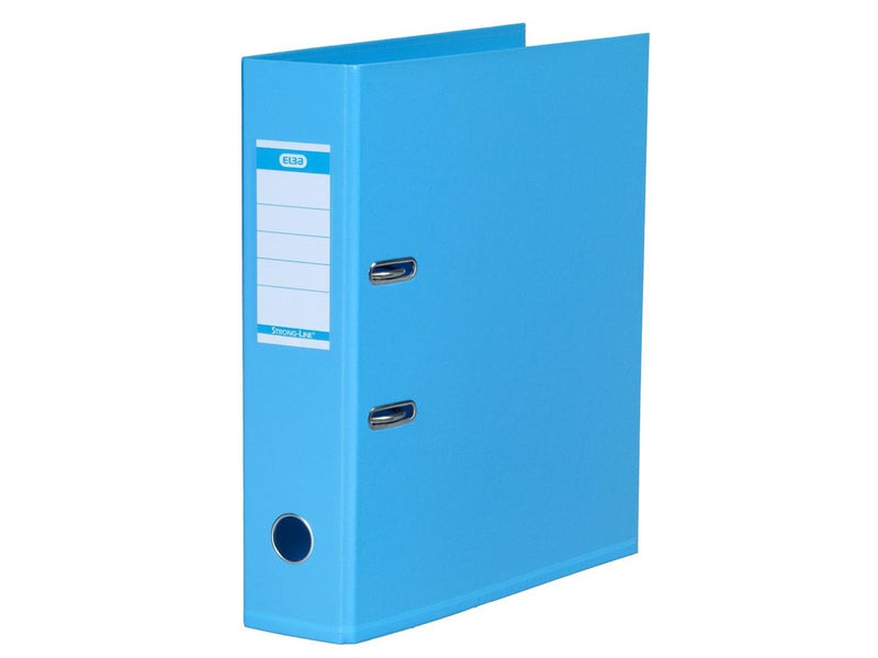 ELBA  "Strong-Line" Lever Arch File PP exchangeable spine label  Light Blue A4 8cm