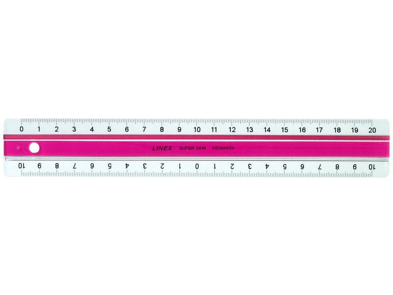Linex  Super Ruler 20 cm Acrylic Pink