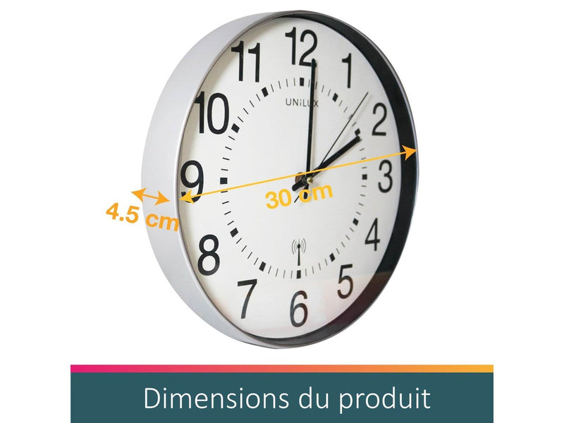 Unilux Wave Clock Metal grey