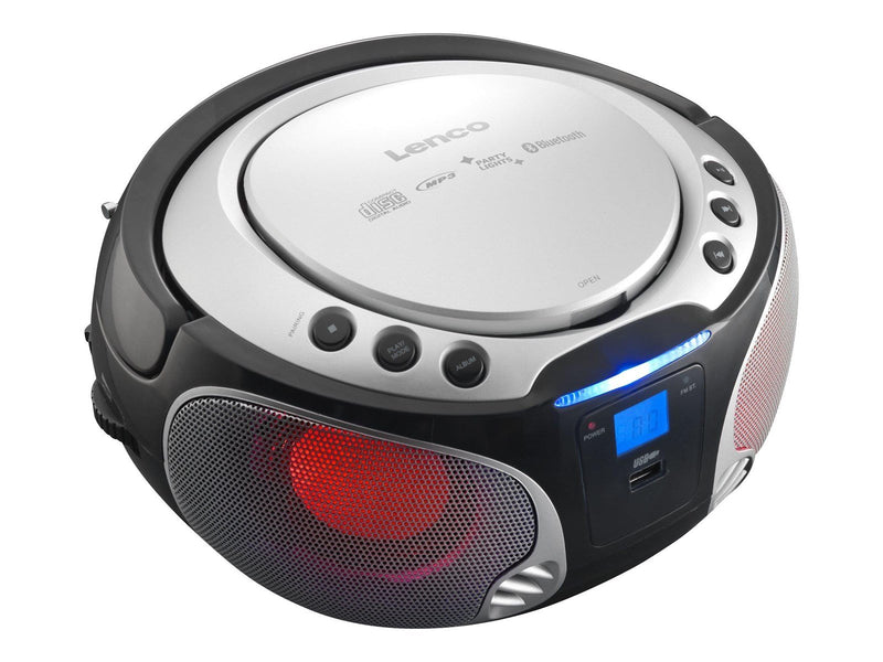 Lenco SCD-550 - Portable FM Radio CD/MP3/USB/Bluetooth® player with LED lighting - Silver