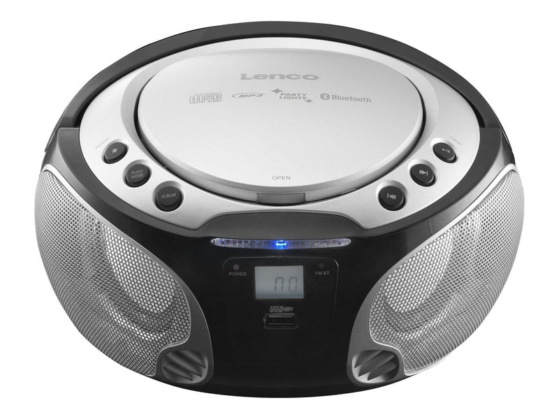 Lenco SCD-550 - Portable FM Radio CD/MP3/USB/Bluetooth® player with LED lighting - Silver