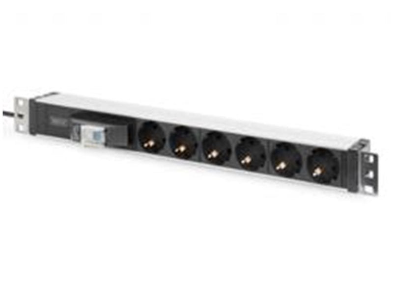 DIGITUS 6-fach Steckdosenleiste 19"" Alu..1HE.Schu