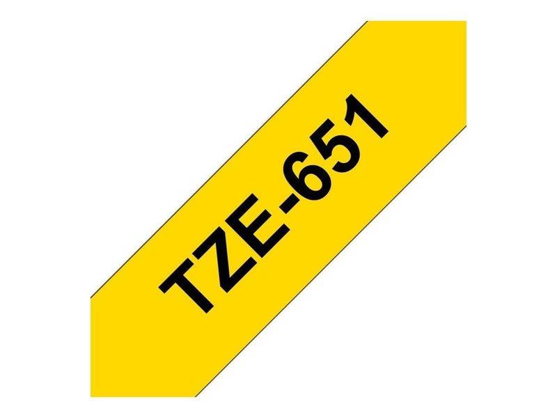 Brother TZE651 / TZe-651 Black on Yellow Ribbon (24mm x 8m)