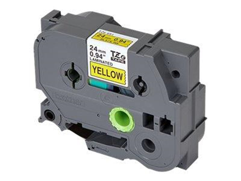 Brother TZE651 / TZe-651 Black on Yellow Ribbon (24mm x 8m)