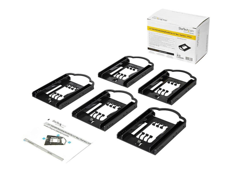 StarTech.com 5 Pack - 2.5" SSD / HDD Mounting Bracket for 3.5" Drive Bay - storage bay adapter