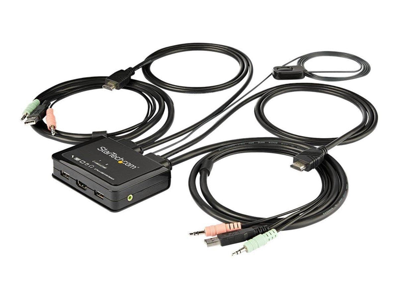 StarTech.com 2-Port HDMI KVM Switch with Built-In Cables - USB 4K 60Hz - KVM / audio switch - 2 ports