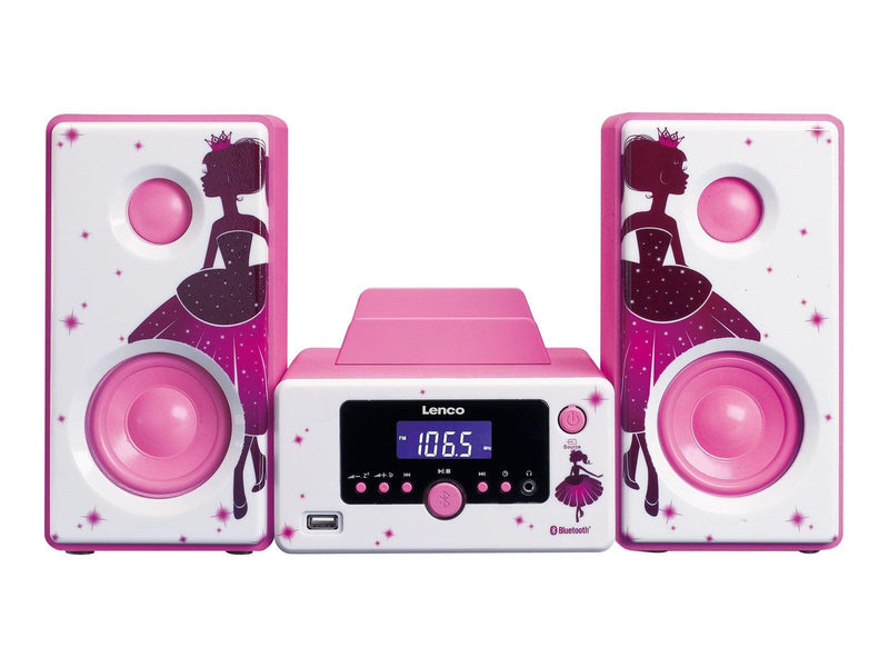 Lenco MC-020 Princess - Micro set with FM Radio Bluetooth® USB and AUX ingang - Princess