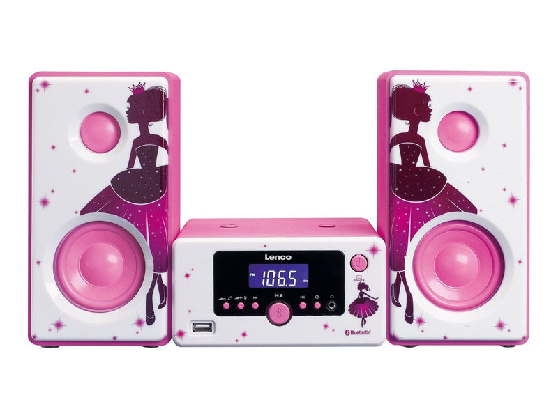 Lenco MC-020 Princess - Micro set with FM Radio Bluetooth® USB and AUX ingang - Princess