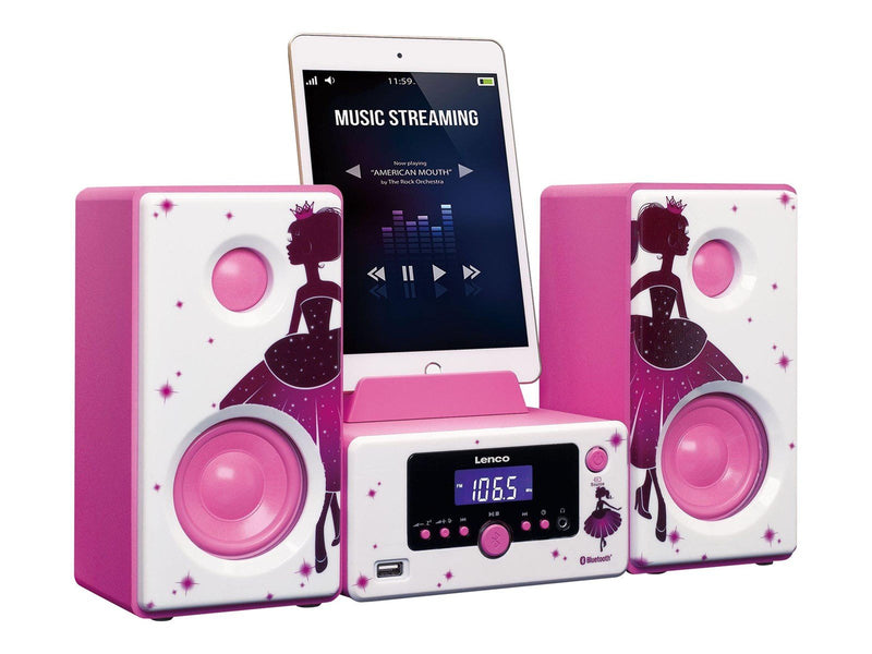 Lenco MC-020 Princess - Micro set with FM Radio Bluetooth® USB and AUX ingang - Princess