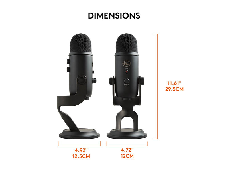 Blue Mic Yeti USB - Blackout - Microphone for Windows PC and Mac