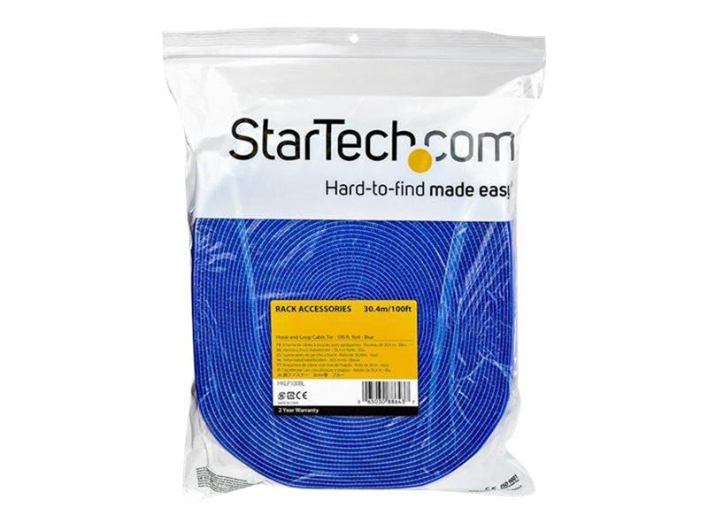StarTech.com 100ft. Hook and Loop Roll - Blue - Cable Management - hook & loop fastener