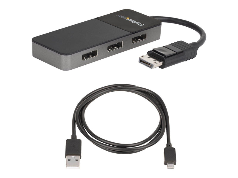 StarTech.com Hub Concentrador MST DisplayPort 1.4 de 3 Puertos 4 K - Divisor Splitter - Compatible con Windows - HDR - EDID (MST