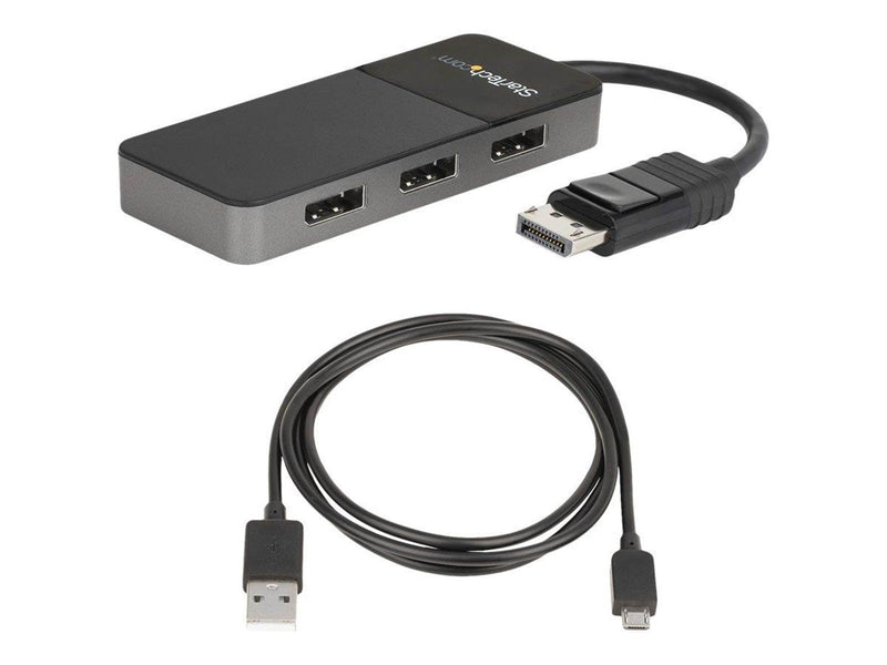 StarTech.com Hub Concentrador MST DisplayPort 1.4 de 3 Puertos 4 K - Divisor Splitter - Compatible con Windows - HDR - EDID (MST