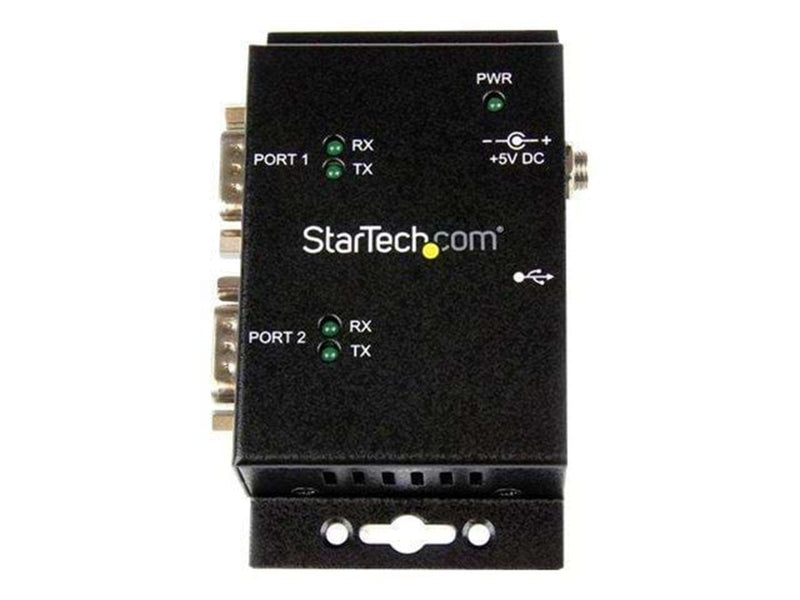 StarTech.com 2 Port Industrial Wall Mountable USB zu Serial Adapter Hub mit DIN Rail Clips - seriell Adapter
