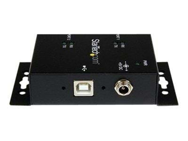 StarTech.com 2 Port Industrial Wall Mountable USB zu Serial Adapter Hub mit DIN Rail Clips - seriell Adapter
