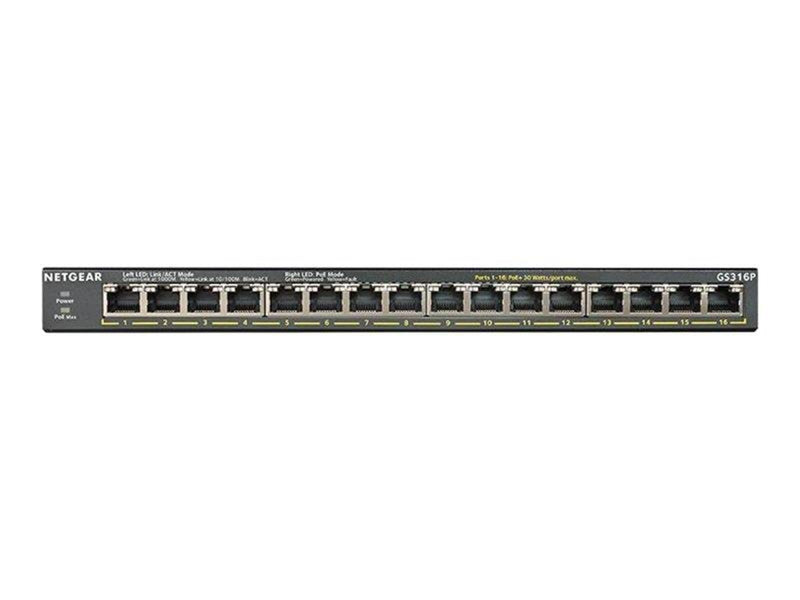 Netgear GS316P-100EUS Unmanaged 16-Port PoE Gigabit Ethernet Switch