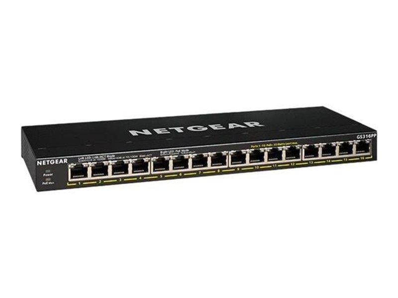 Netgear GS316P-100EUS Unmanaged 16-Port PoE Gigabit Ethernet Switch