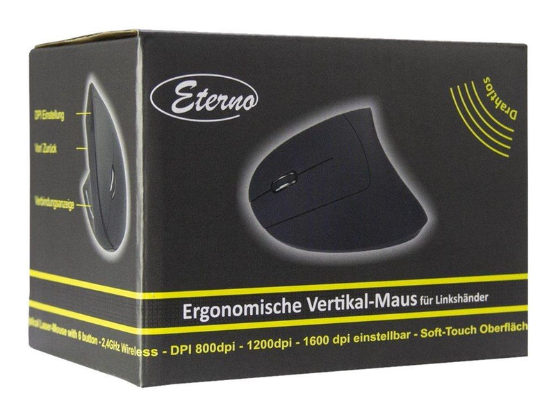 Inter-Tech Eterno KM-206L - Vertical mouse (Schwarz)