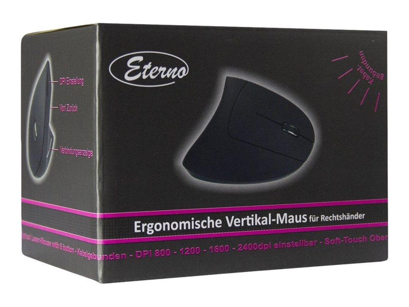 Inter-Tech Eterno KM-206WR - Vertical mouse (Schwarz)
