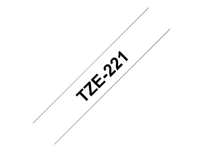 Brother TZe 221 - Black On White - Roll (0.9 cm x 8 m)