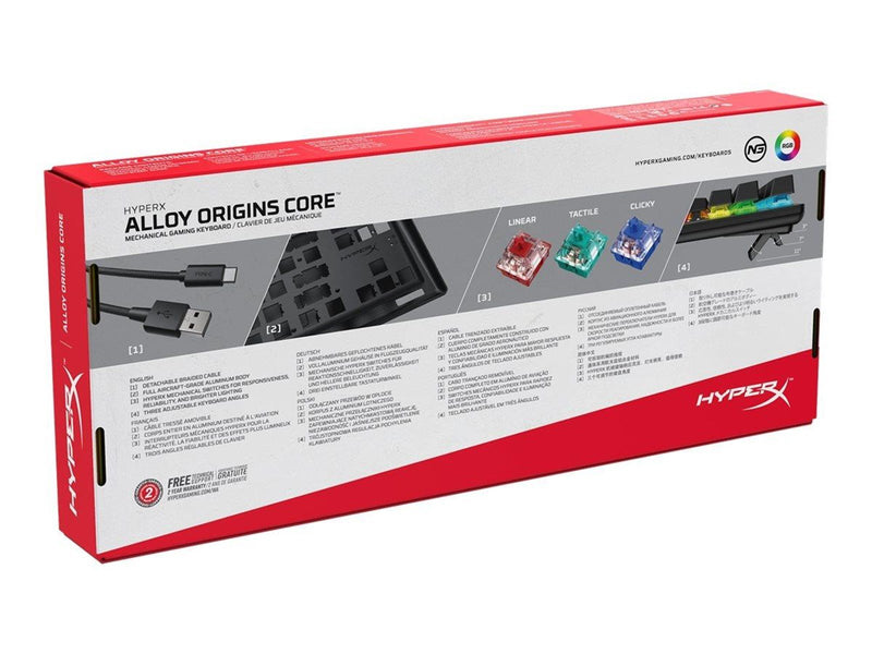 HyperX Alloy Origins Core - US - Gaming Tastaturen - ohne Numpad - Englisch - US - Schwarz