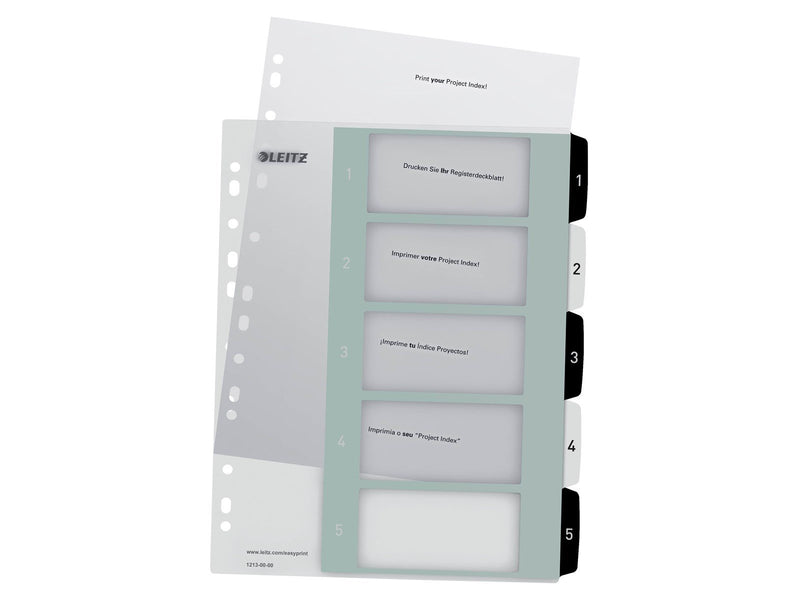 Leitz WOW PC-beschriftbares Register, PP, extrabreit