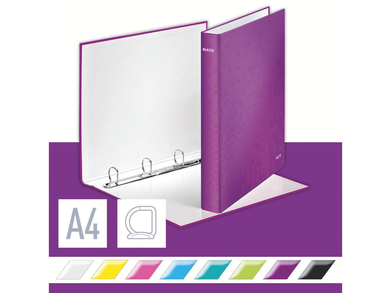 Leitz Ringbinder  WOW Laminated A4+ 4DR/25mm Purple