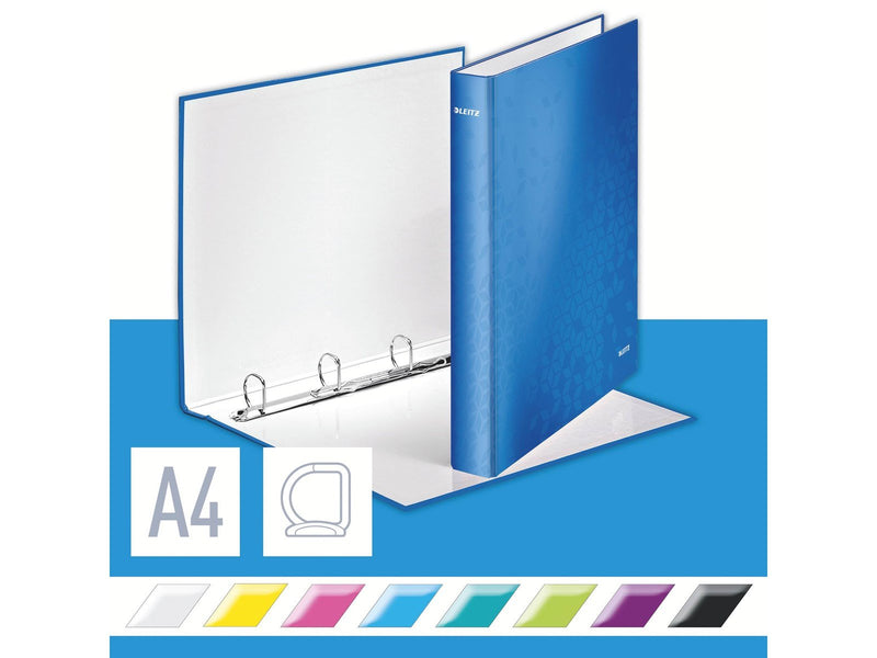 Leitz Ringbinder  WOW Laminated A4+ 4DR/25mm Blue