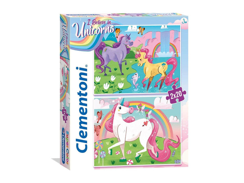 Clementoni 2x20 pcs. Puzzles Kids SuperColors Unicorn Boden