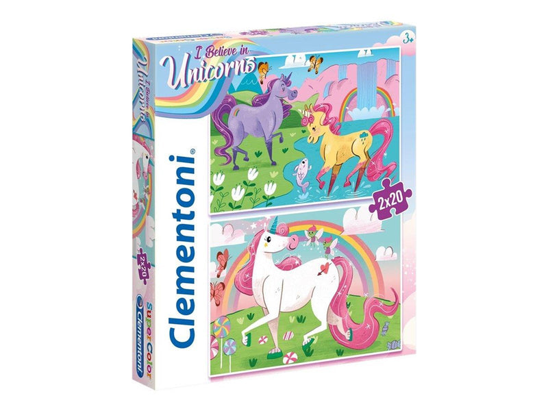 Clementoni 2x20 pcs. Puzzles Kids SuperColors Unicorn Boden