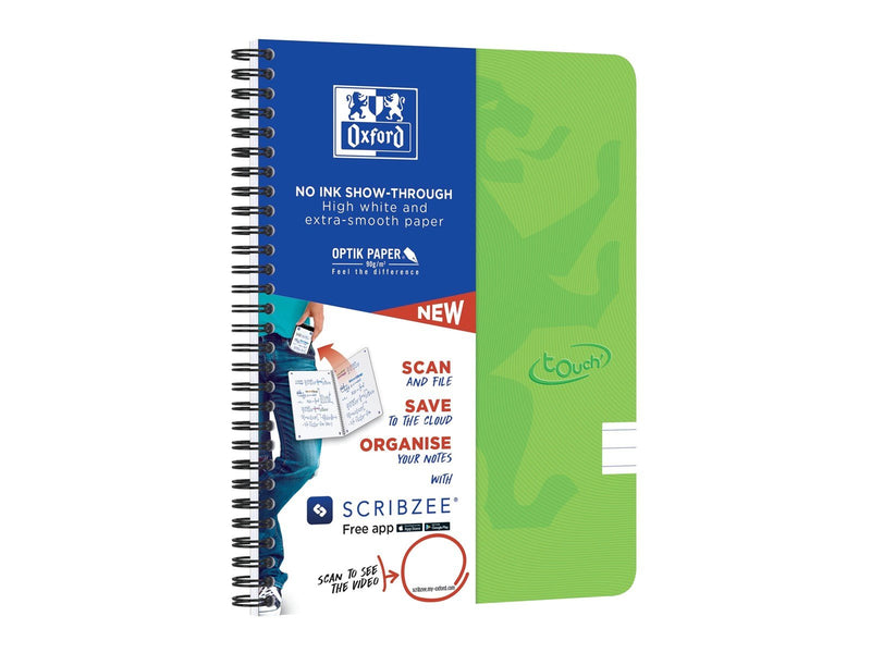 Oxford Touch Notebook A5 ruled 7 mm soft touch cover twin-wire 180 pages
