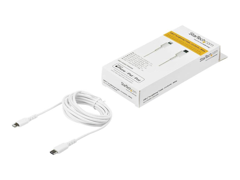 StarTech.com 2m / 6.6ft USB C to Lightning Cable - MFi Certified - White - Lightning cable - Lightning / USB 2.0 - 2 m
