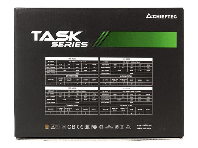 Chieftec TASK Series Netzteile - 700 Watt - 120 mm - ATX - 80 Plus Bronze zertifiziert