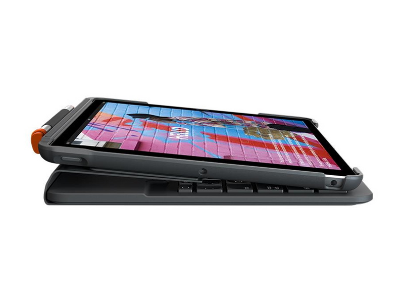 Logitech Slim Folio iPad 10.2" (7th gen) - UK - Tastatur & Folio-Set - Englisch - UK - Grau