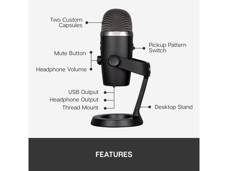 Logitech Yeti Nano USB Microphone for Mac and PC - Black