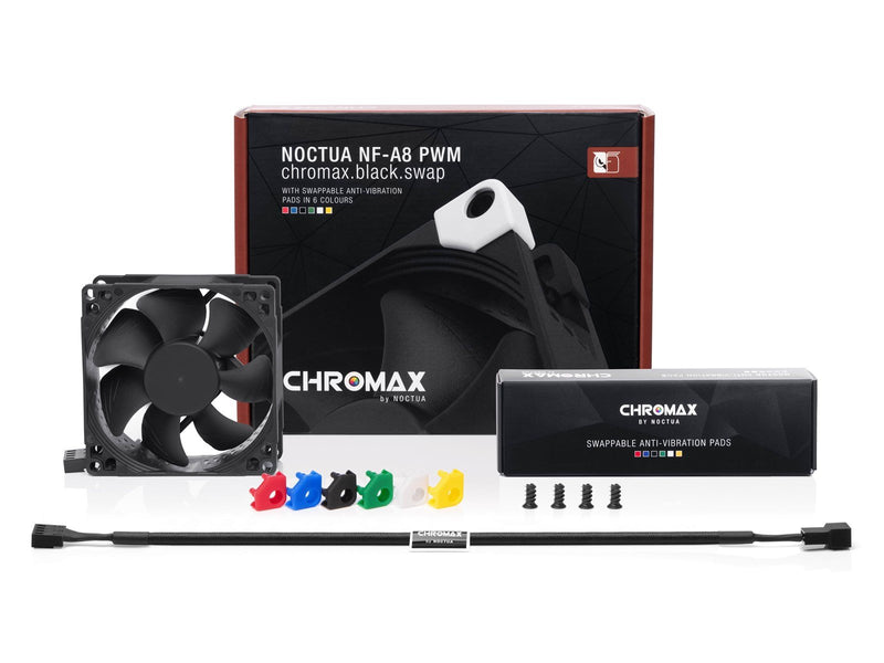 Noctua NF-A8 PWM chromax.black.swap - Gehäuselüfter - 80mm - Schwarz - 17 dBA