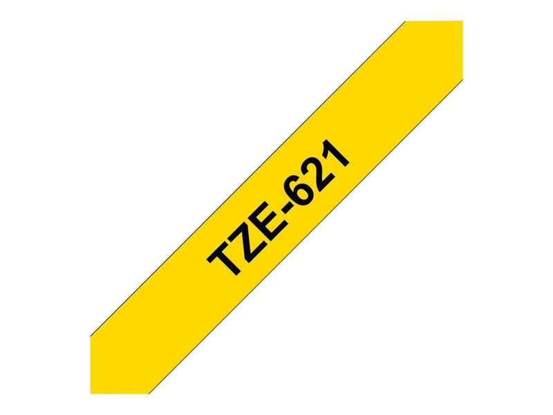 Brother TZe 621 - Lamenringsbånd sort på gul