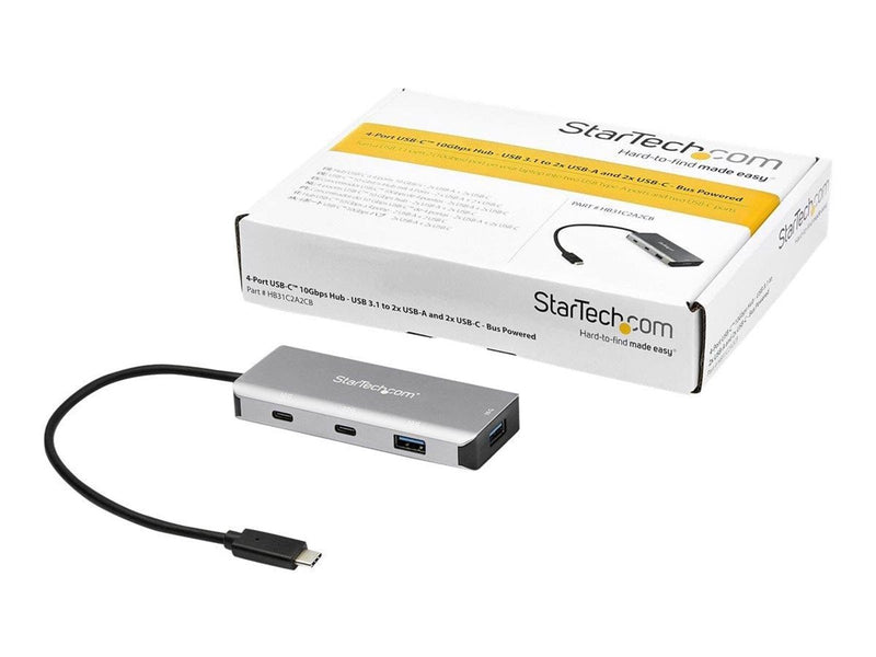 StarTech.com 4 -Port USB-C Hub (10Gbps) with 2x USB-A & 2x USB-C - hub - 4 ports USB-Hubs - 4 - Grau