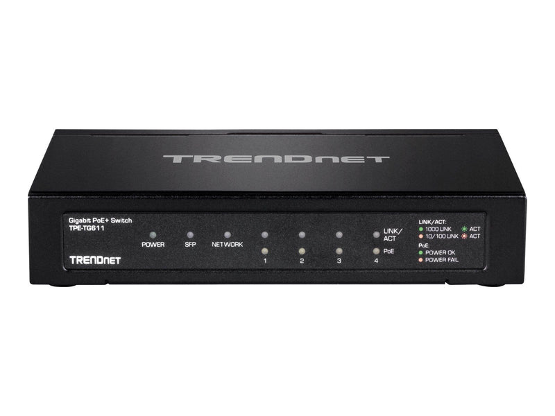 TRENDnet TPE TG611 6-Port Gigabit PoE+ Switch