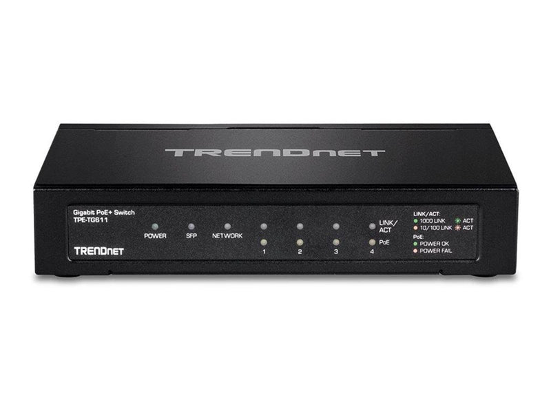 TRENDnet TPE TG611 6-Port Gigabit PoE+ Switch