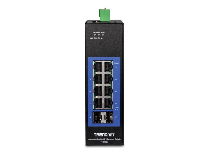 TRENDnet TI-G102i 10-Port Industrial Gigabit L2 Managed DIN-Rail Switch