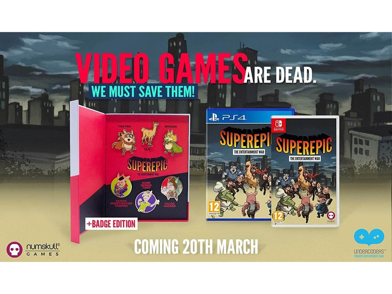 SuperEpic: The Entertainment War - Badge Edition - Collector's Edition - Sony PlayStation 4 - Platformer - PEGI 12