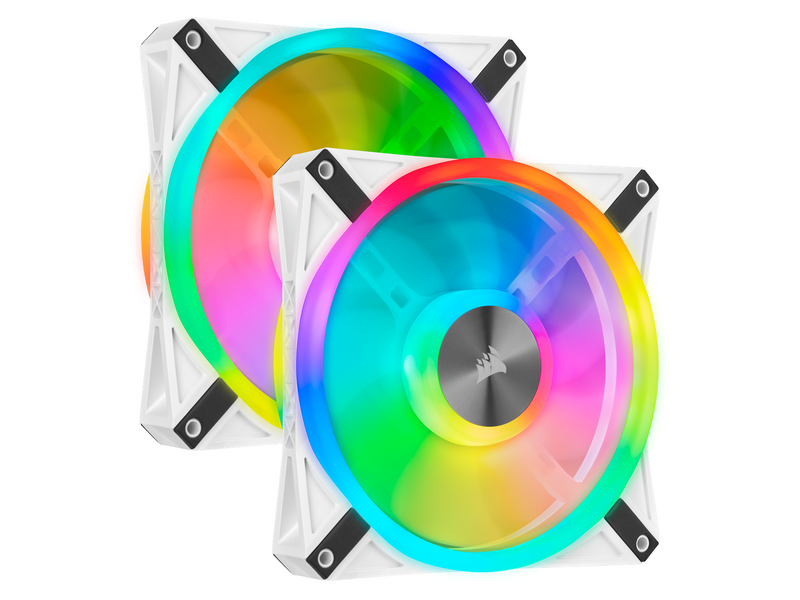 Corsair iCUE QL140 RGB - White - 2-pack - Gehäuselüfter - 140mm - Weiß mit RGB-Beleuchtung - 26 dBA