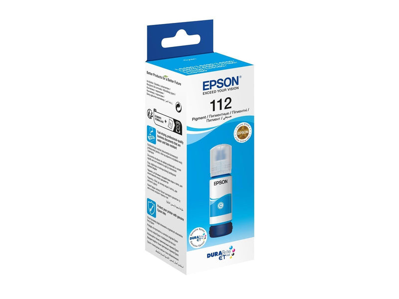 Epson Ink/112 EcoTank Pigment Cyan Bottle - Nachfülltinte Cyan