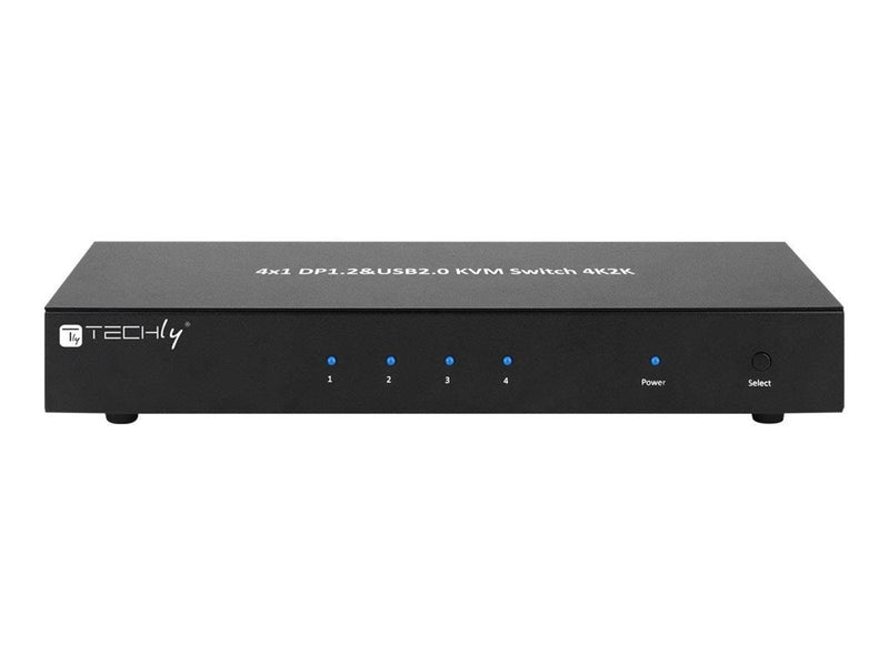 IC INTRACOM techly 4 Port DisplayPort 1.2 KVM Switch with Hub and audio