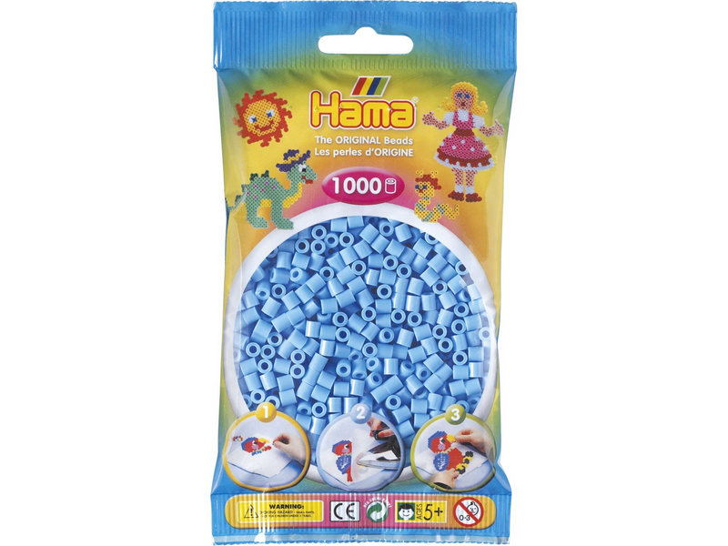 Hama Iron-on Beads - Pastel Blue 1000 pcs